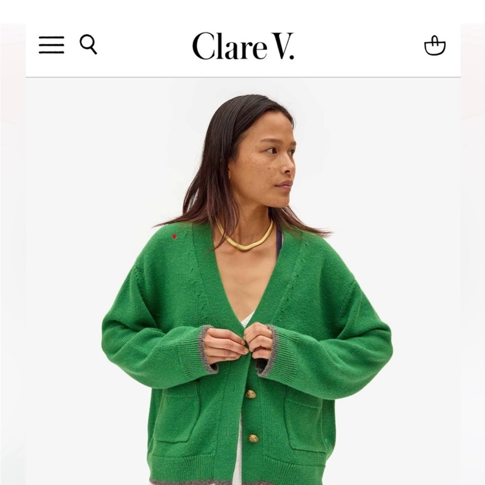 ISO Clare V Oscar Cardigan in Green size S or M